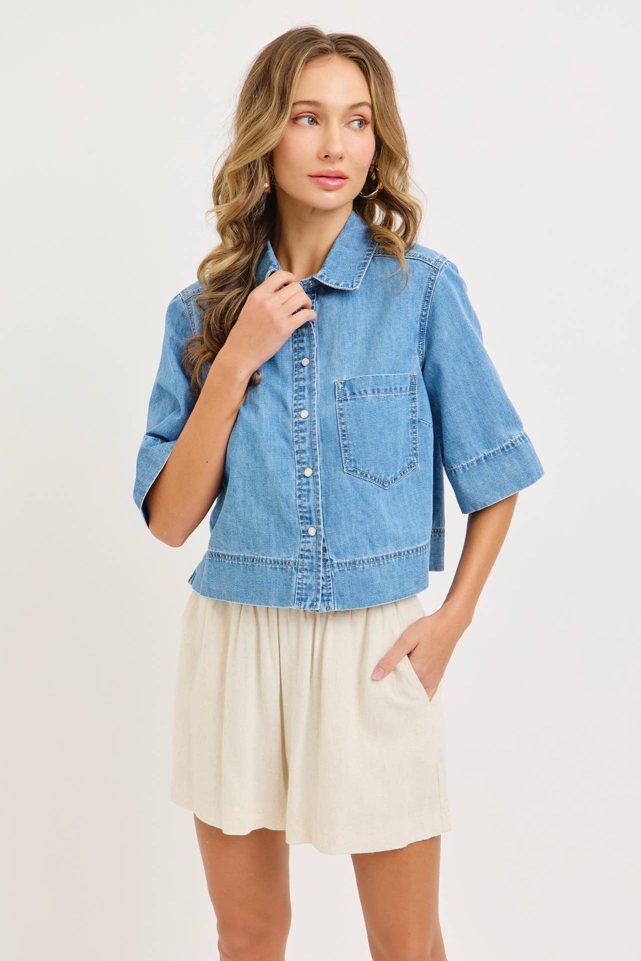 Ready To Roll Short Sleeve Denim Shirt