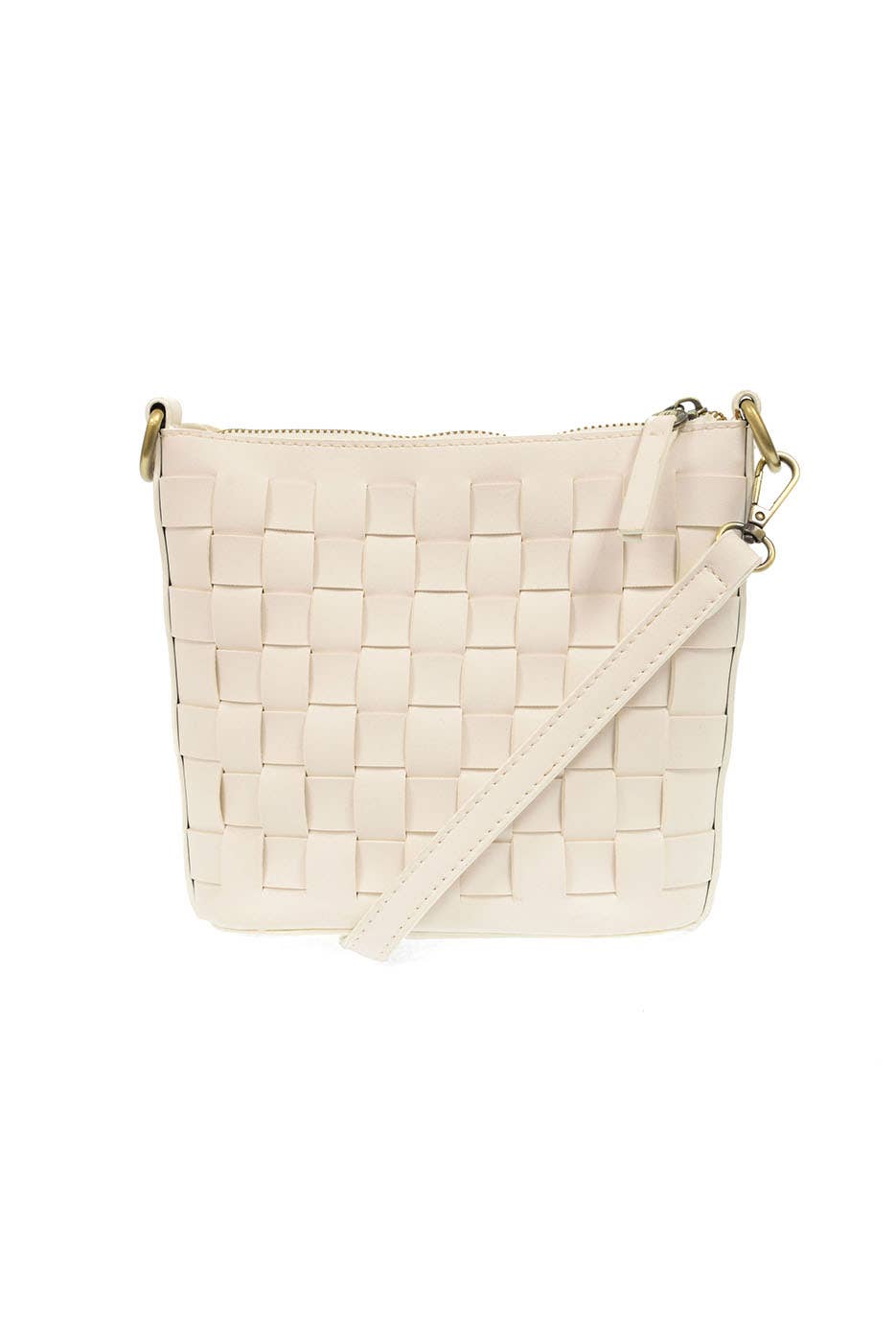 Maci (White) Woven Crossbody Bag