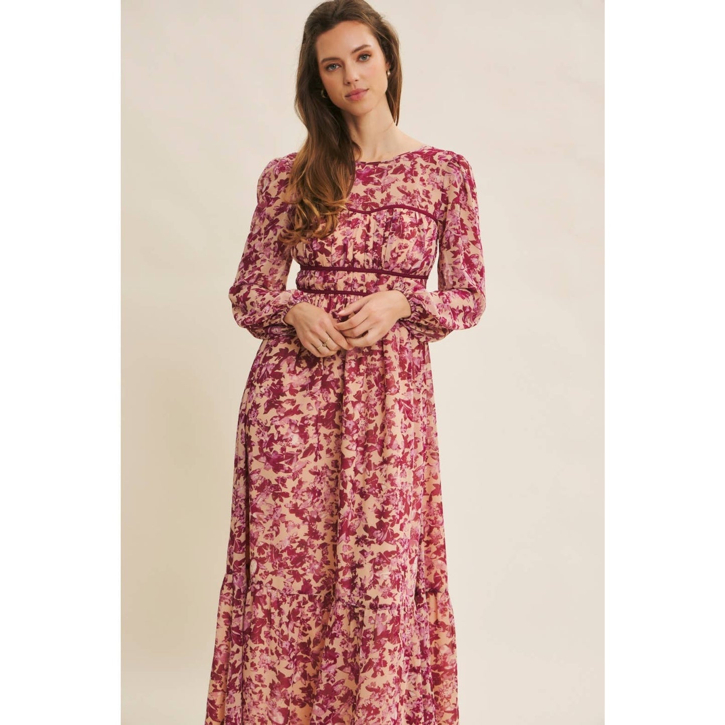Timeless Charm Floral Bustier Maxi Dress
