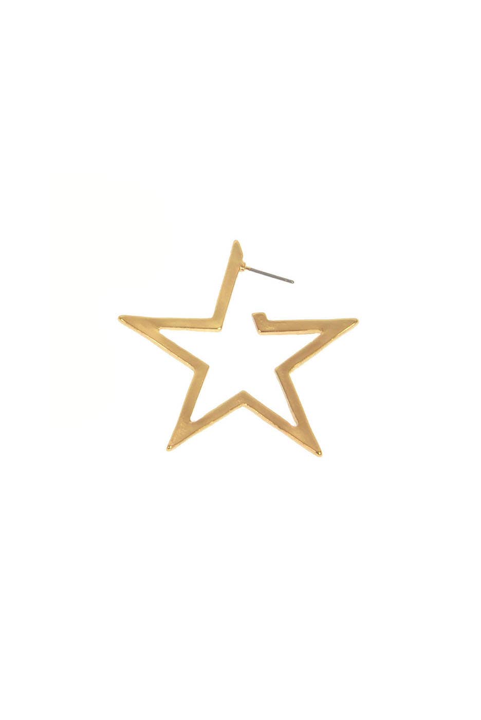 Gold Star Hoop Post Earring