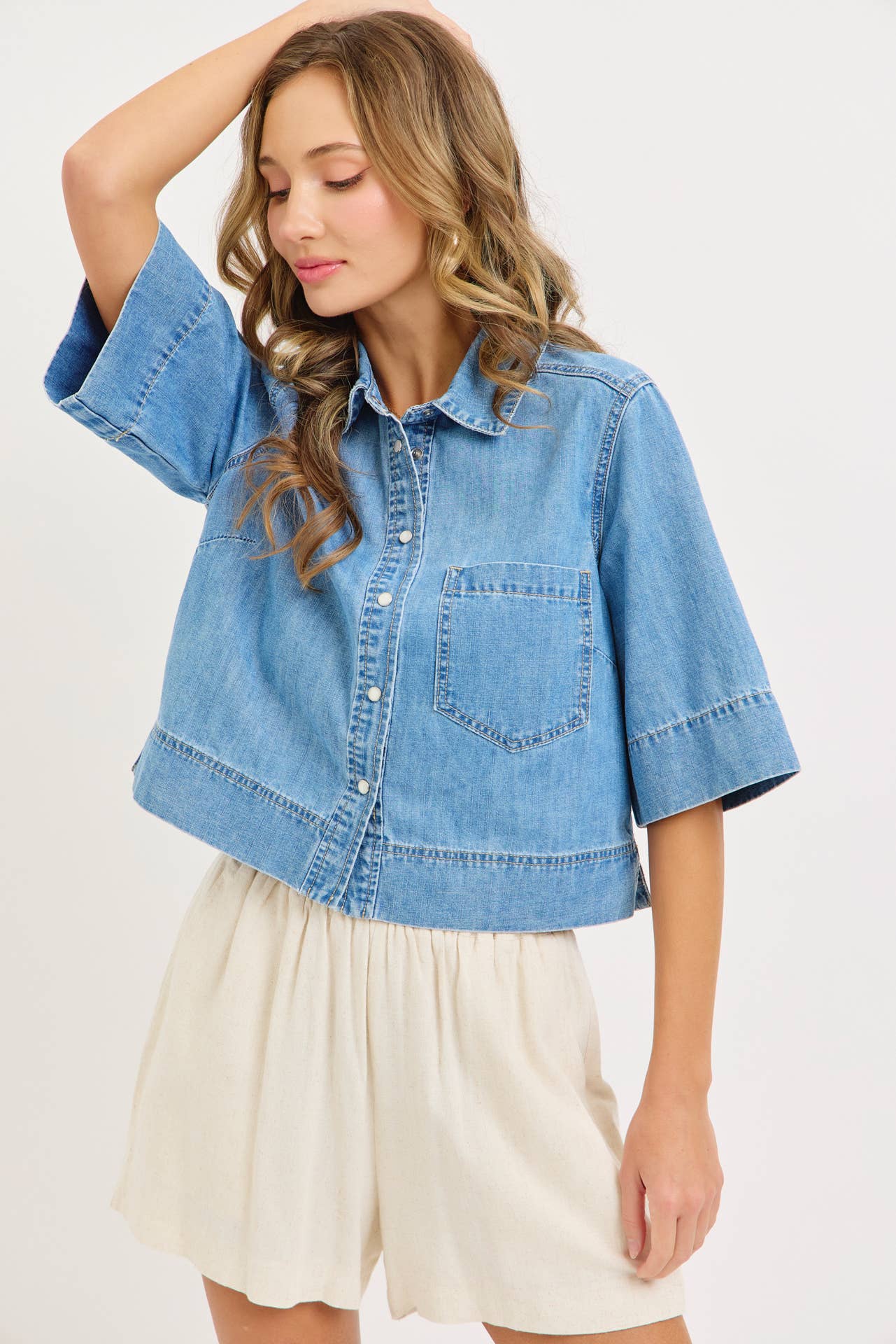 Ready To Roll Short Sleeve Denim Shirt
