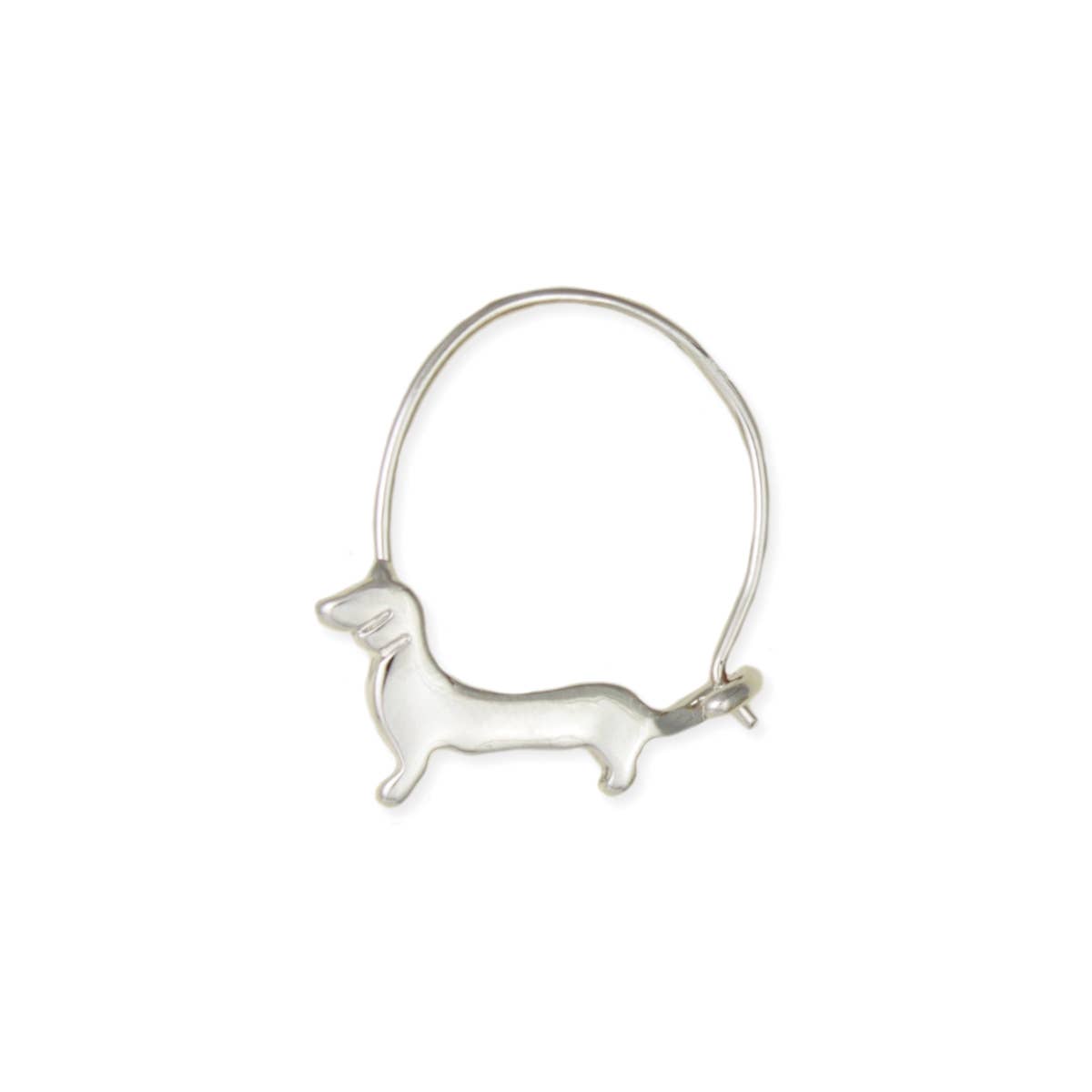 Puppy Love Silver Dog Hoop Earrings