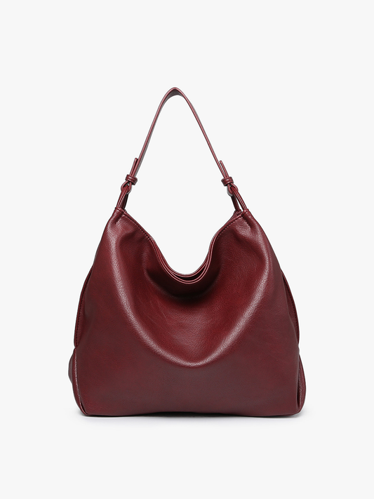 Gina (Burgundy) Rustic Split Compartment Tote