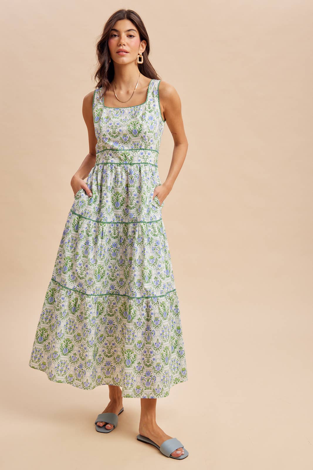 Le Fleur Cotton Floral Maxi Dress
