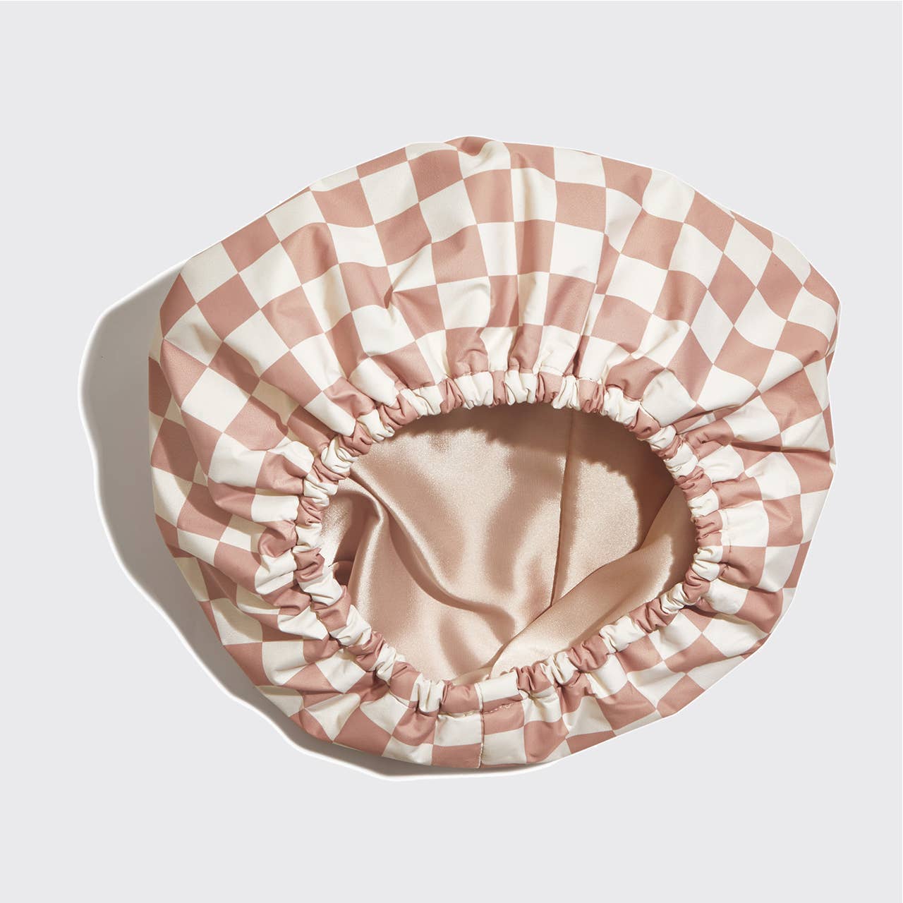 Kitsch Satin Lined Shower Cap - Checker