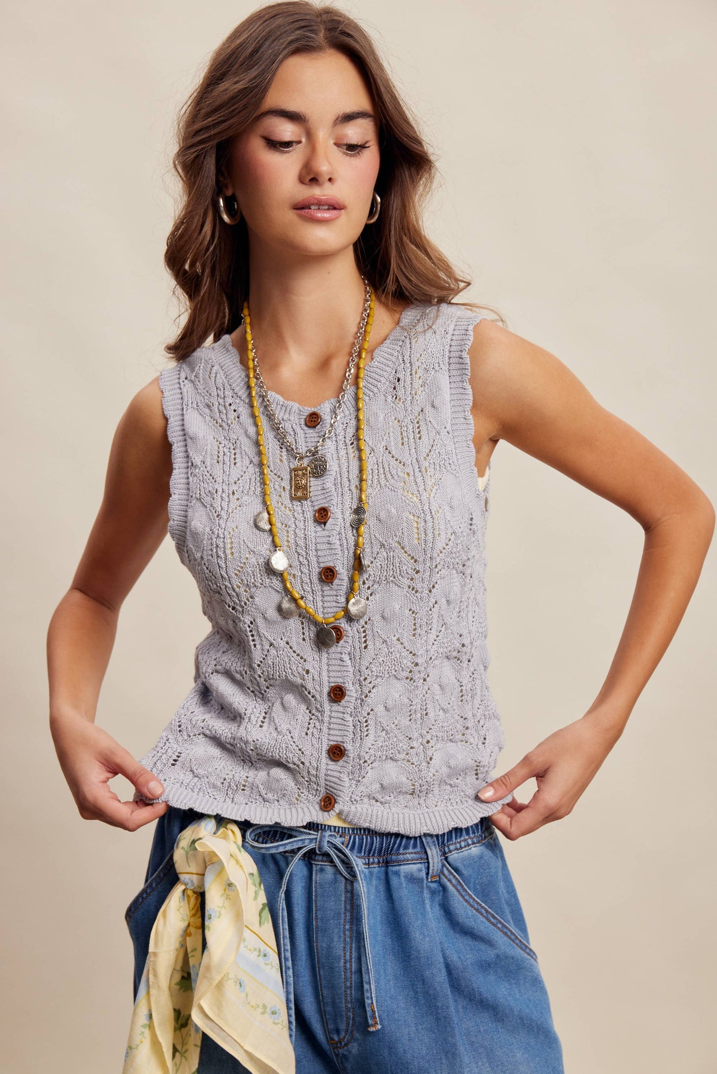Love Lines Reversible Pointelle Knit Top
