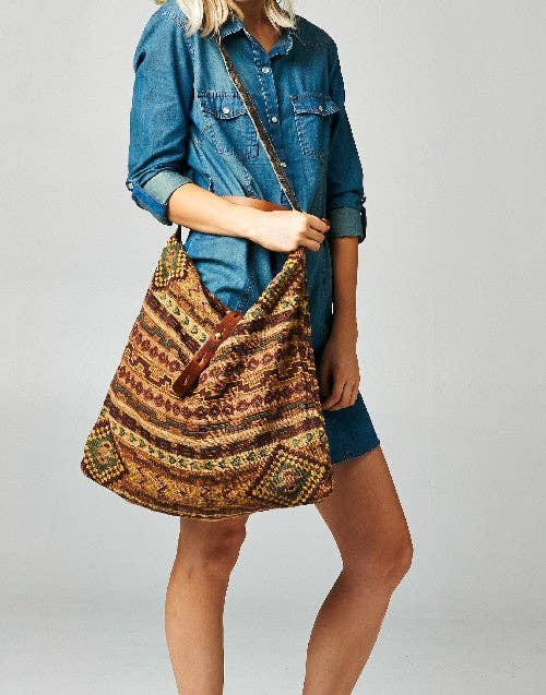 Savannah (Blue Multi) Woven Shoulder Bag