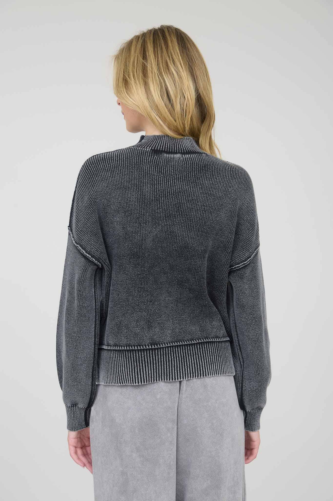 Well Loved (Charcoal) Washed Sweater