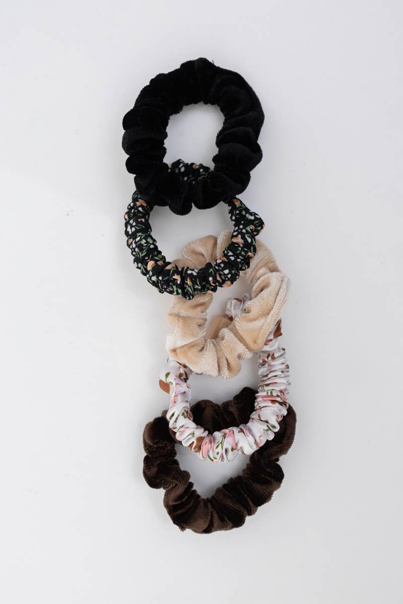 Floral & Velvet Hair Scrunchies