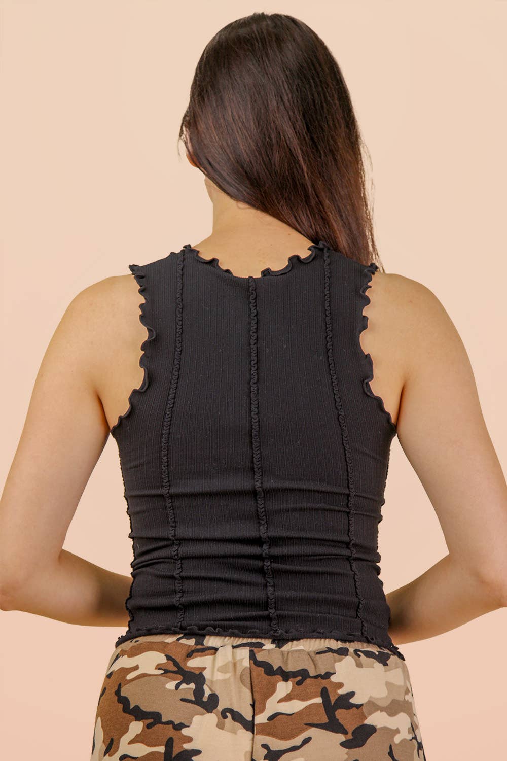 Made for You (Black) Lettuce Hem Tank