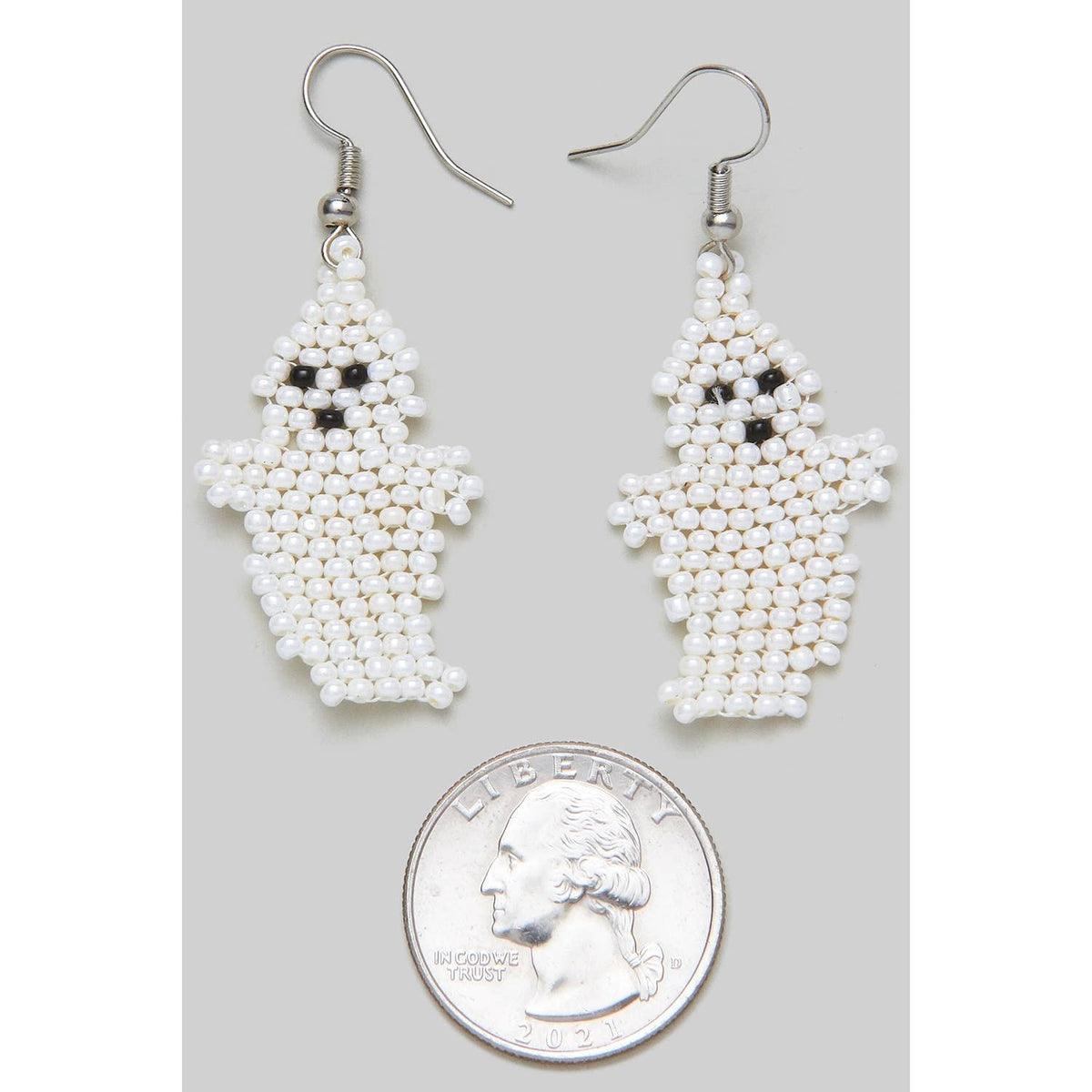 Beaded Ghost Earrings