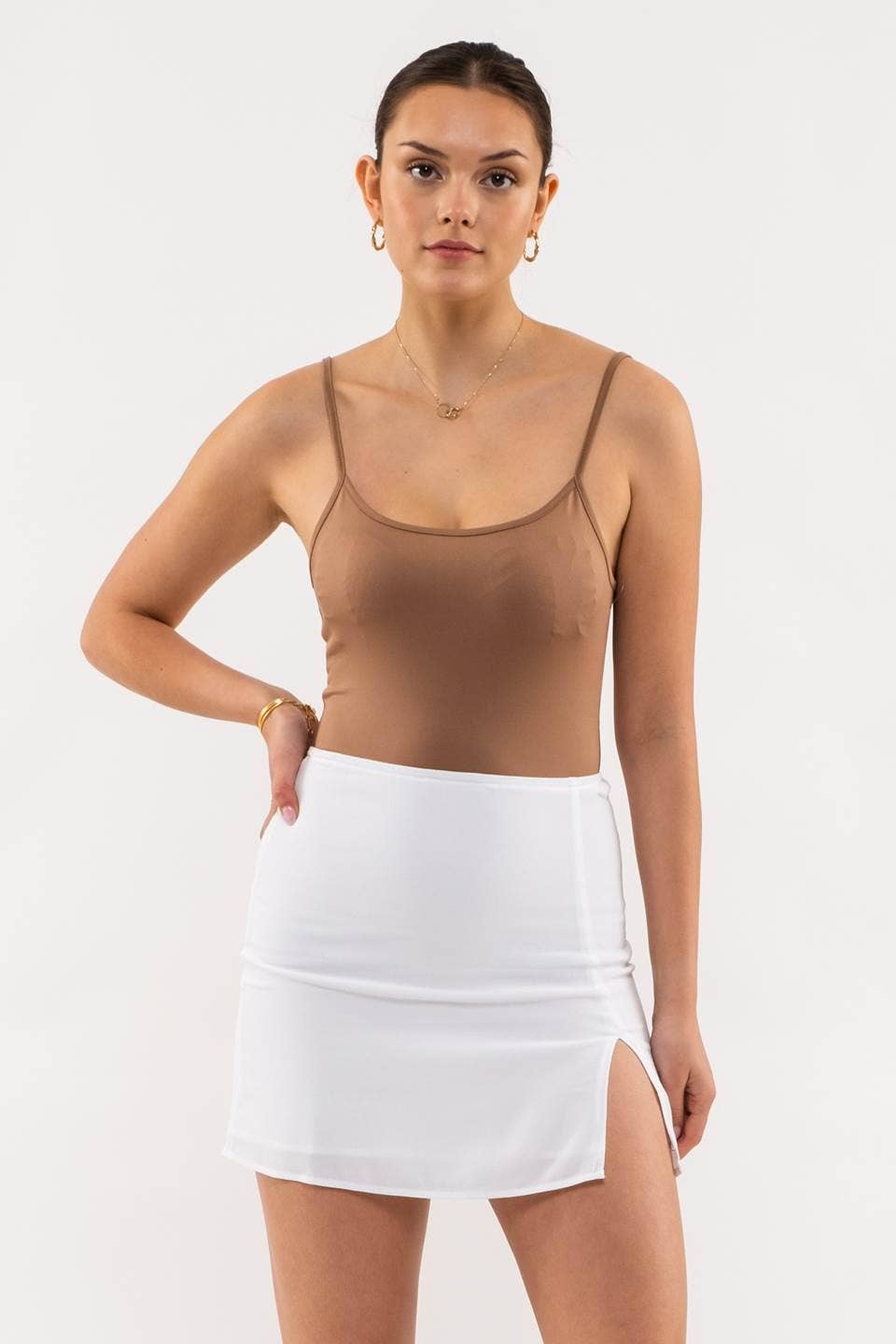 Lovely Layer (Mocha) Solid Cami