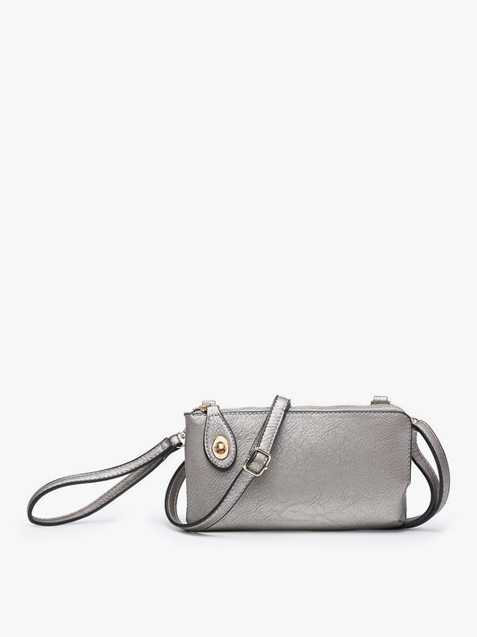 Kendall (Pewter) Crossbody/Wristlet w/ Twist Lock