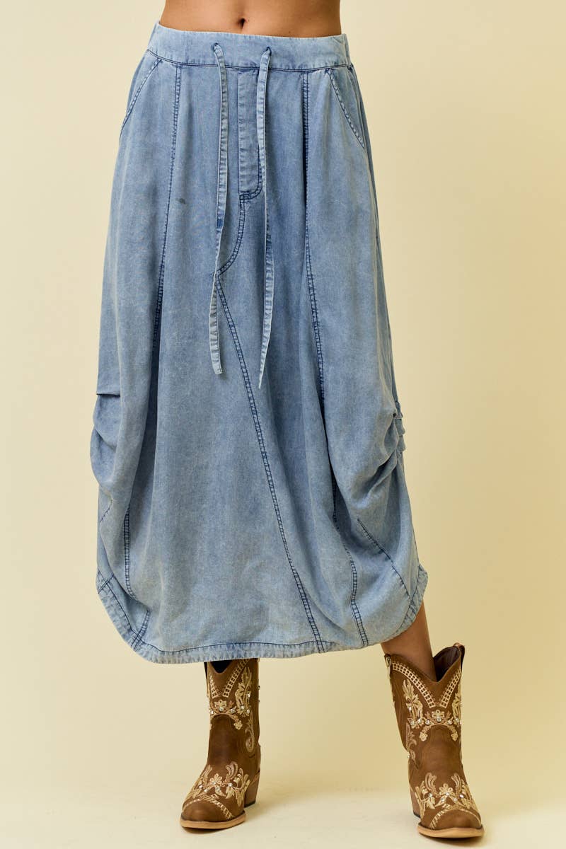 She’s From Texas Tencel Denim Skirt