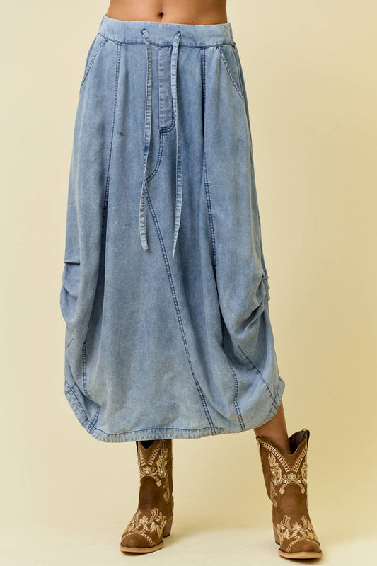 She’s From Texas Tencel Denim Skirt