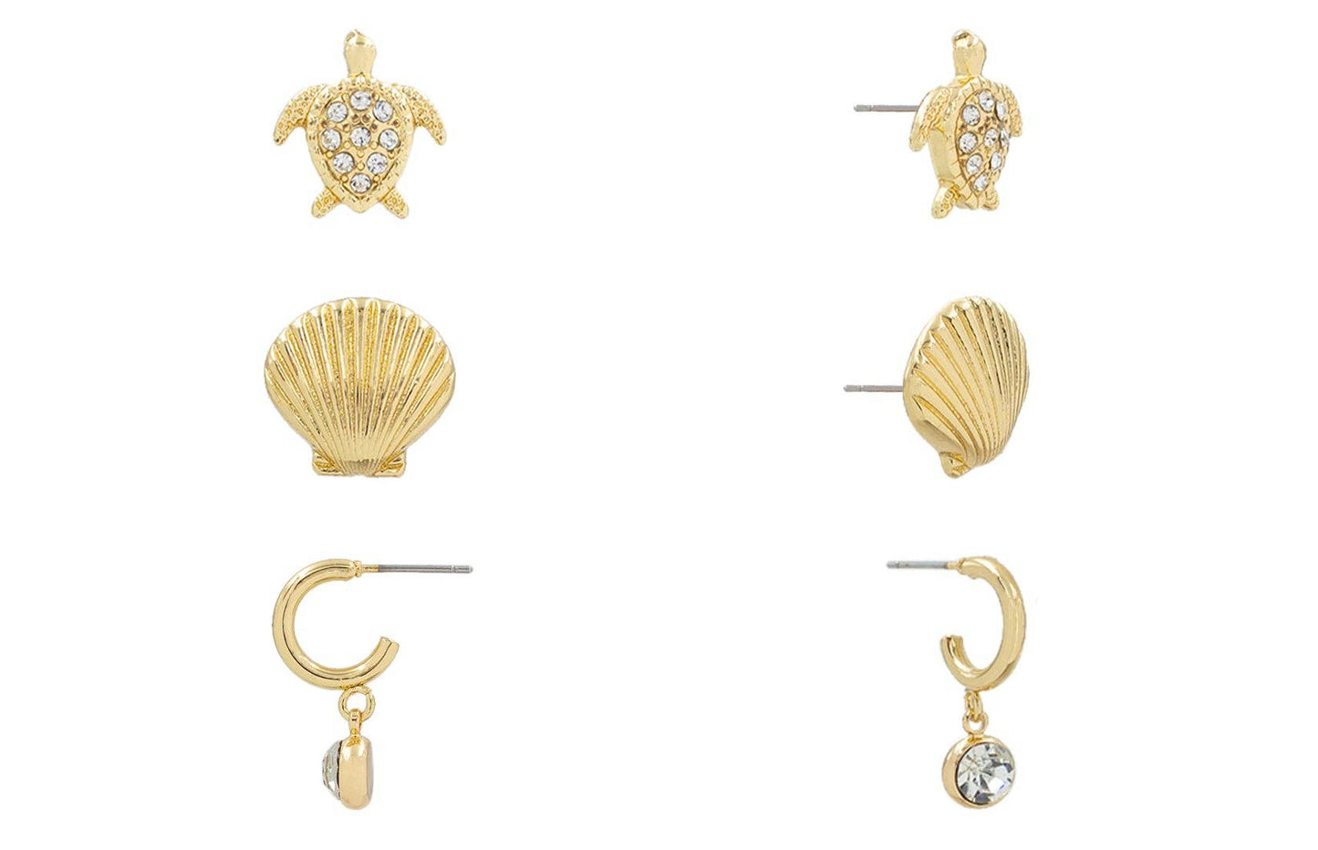 Gold Seaside Style Studs