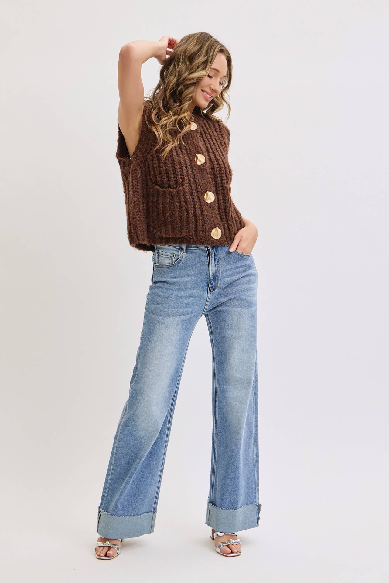 Warm Intentions (Brown) Chunky Knit Vest