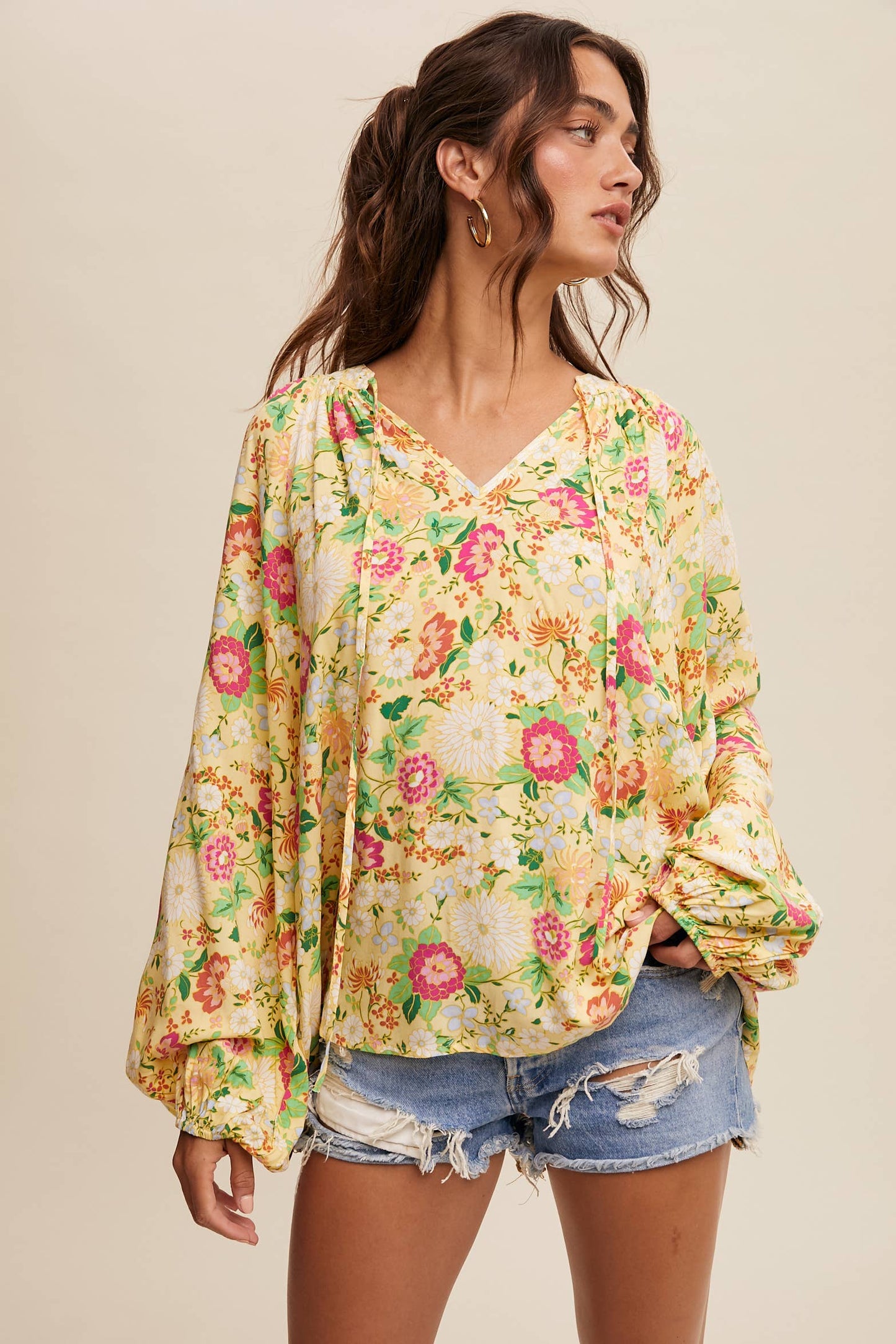 Sunlit Garden (Lt Yellow) Floral Blouse