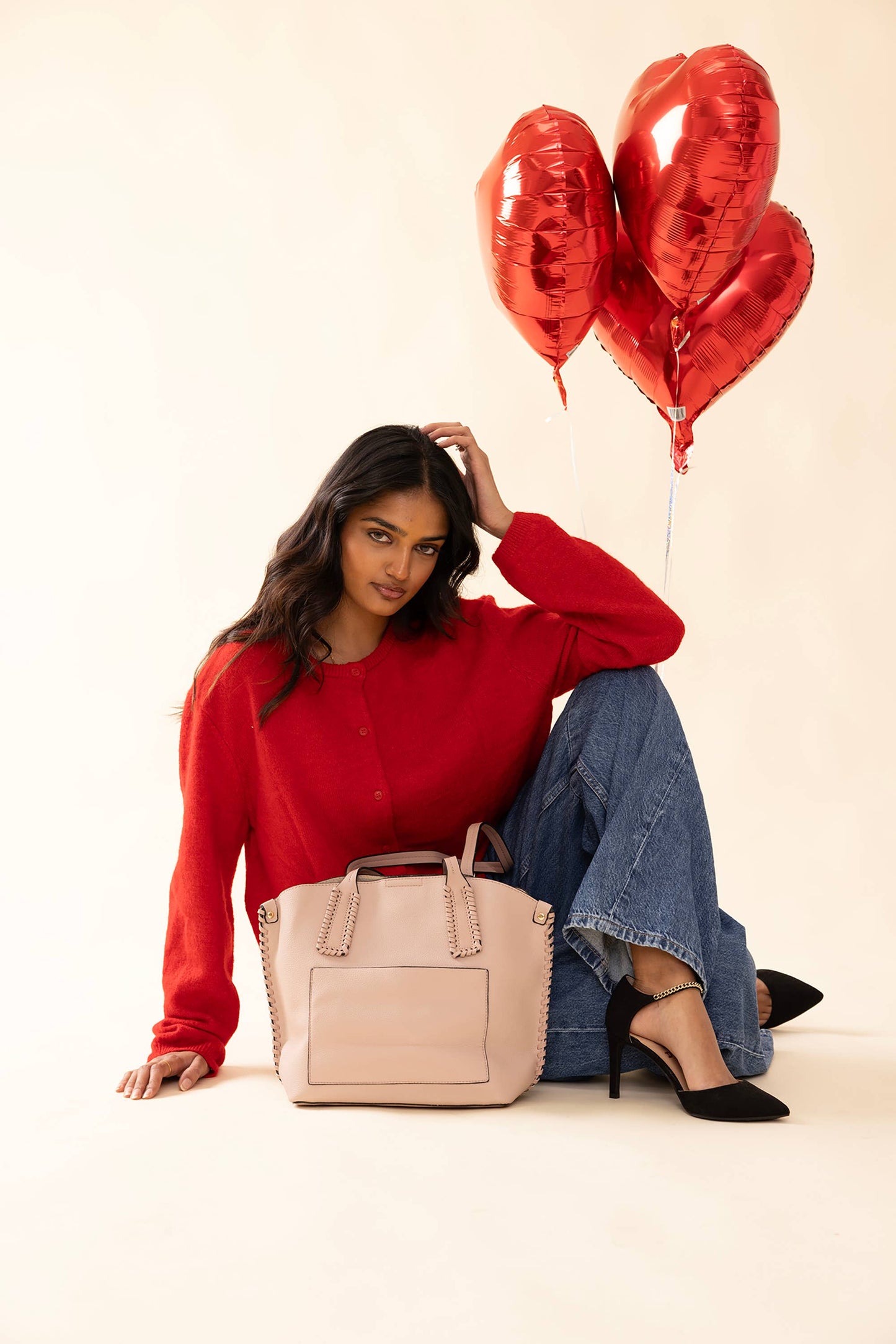 Micah (Mauve) Whipstitch 3-Compartment Tote