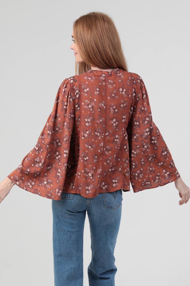 Sweet Melody (Ginger) Floral Boho Blouse