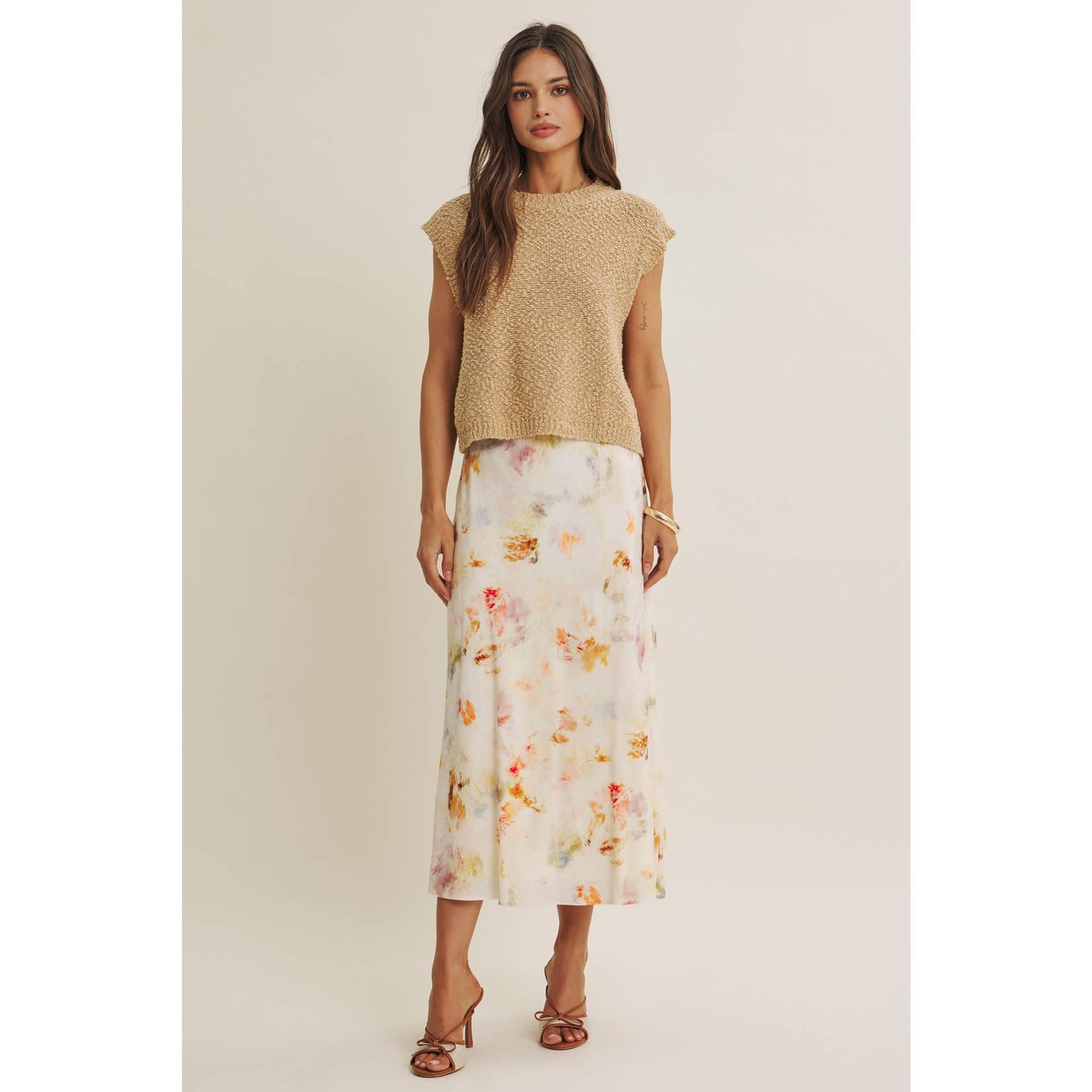 Good Impression Watercolor Midi Skirt