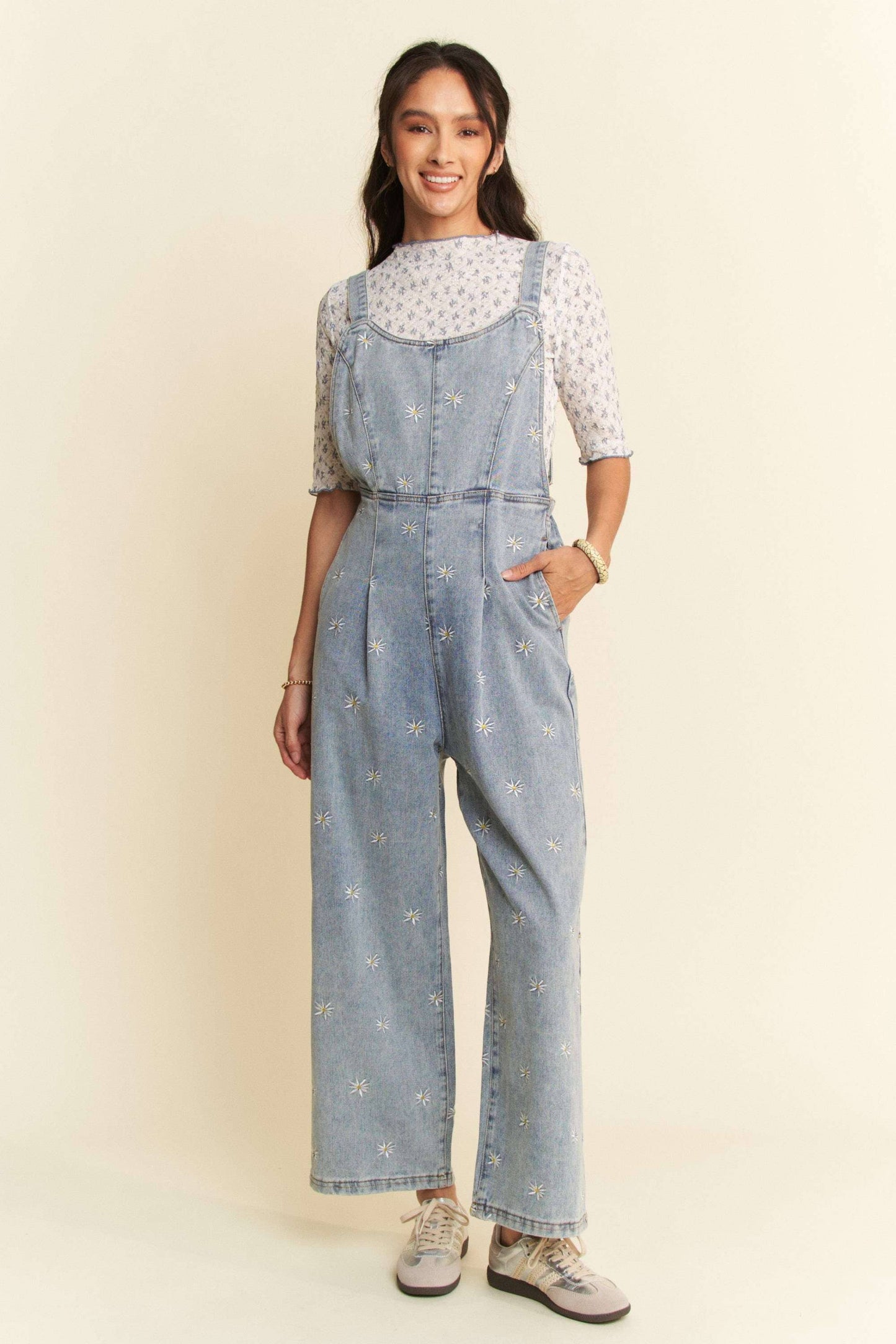 Daisy Dreams Daisy Embroidered Overalls