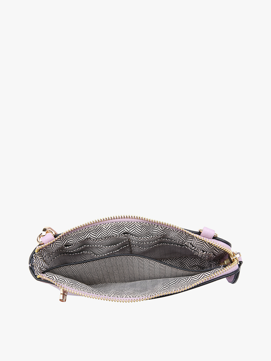 Kendall (Blk/Wh) Crossbody/Wristlet w/ Twist Lock Closure