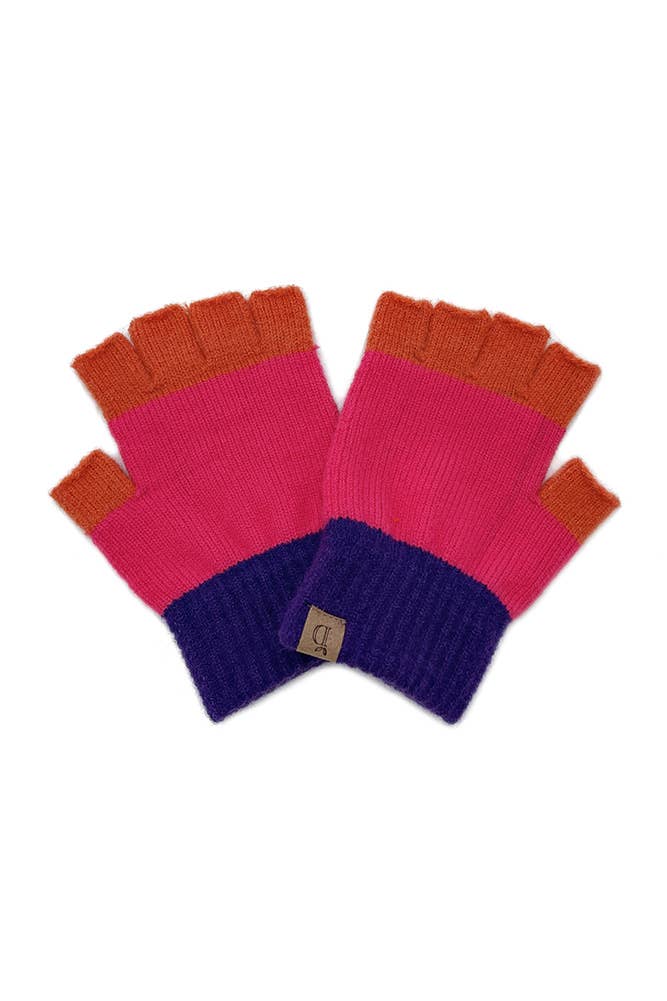 Color Block Fingerless Gloves