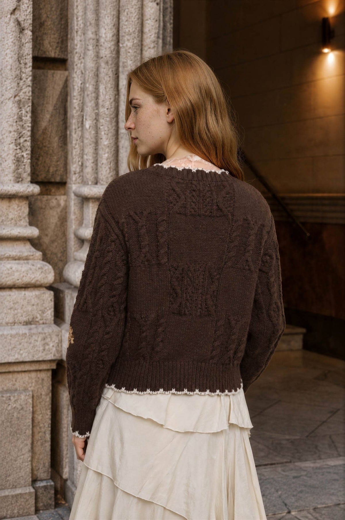 A Fall Moment (Brown) Floral Cardigan