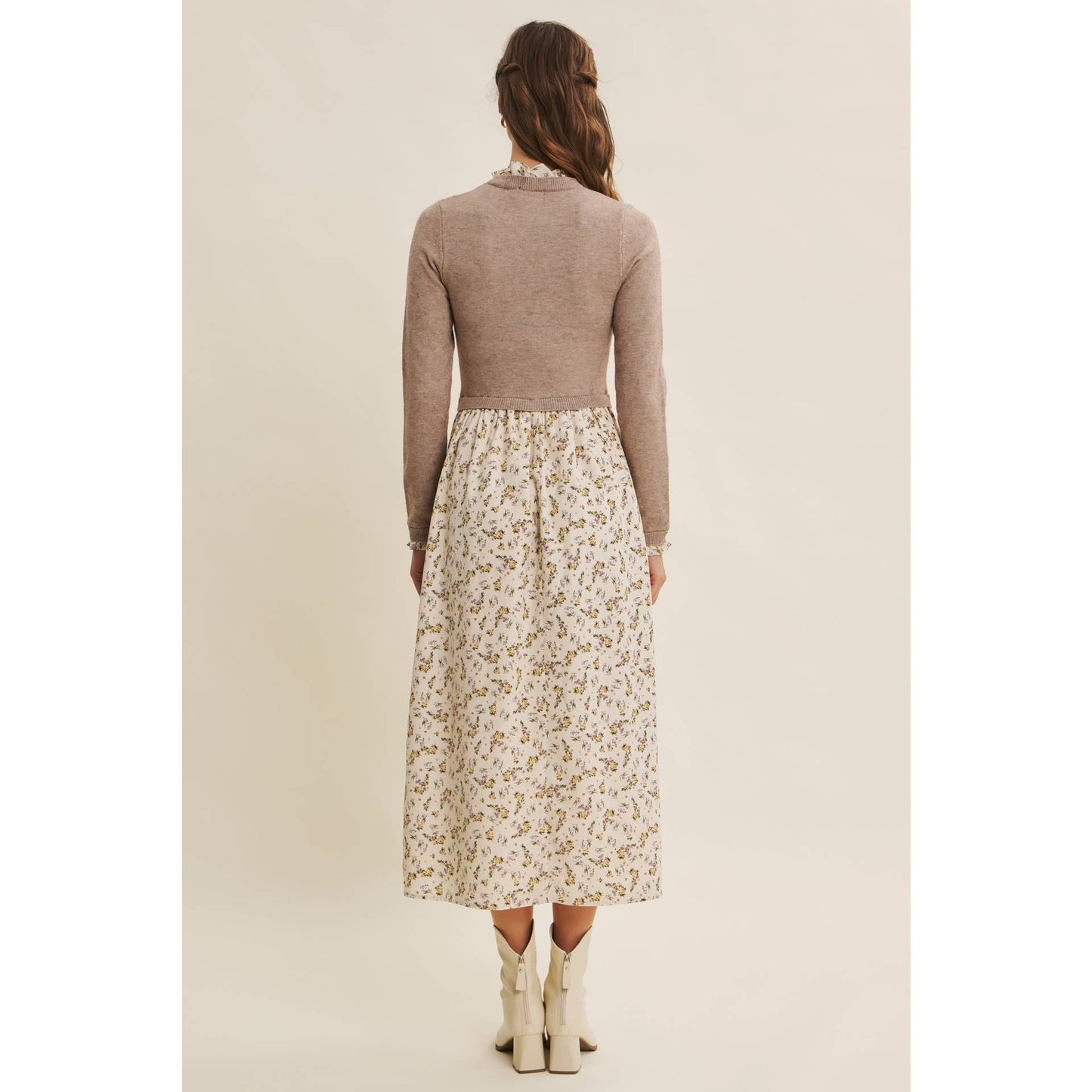 Sweet Memory (Latte) Twofer Dress