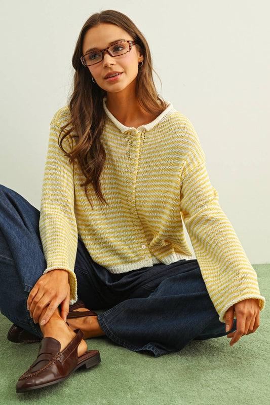 Morning Sunrise Stripe Knit Cardigan
