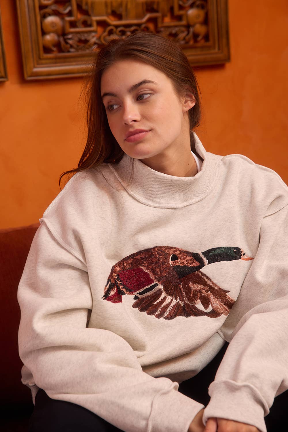 Mallard Memoir Embroider Mock Neck