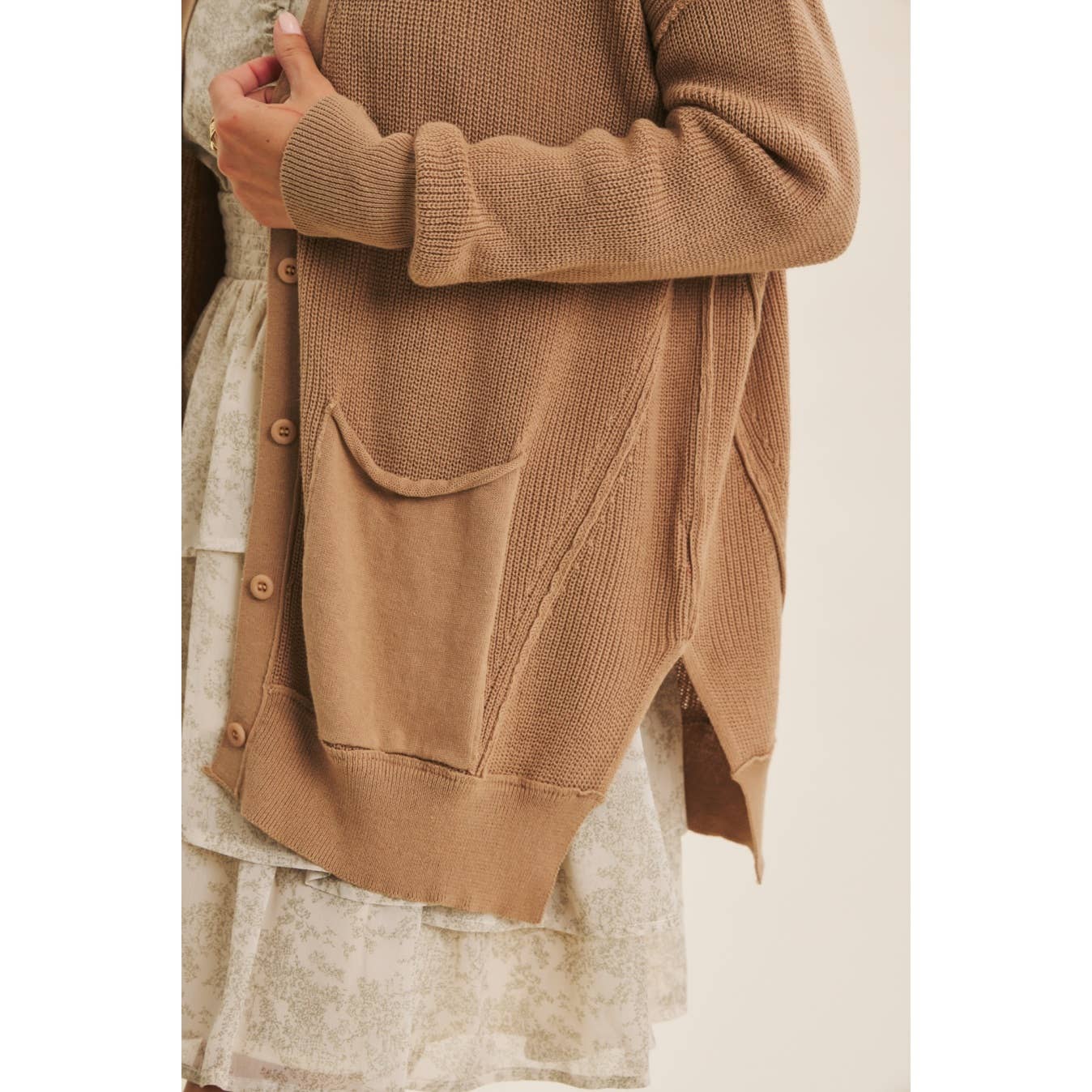 Down To Earth (Tan) Slouchy Cardigan