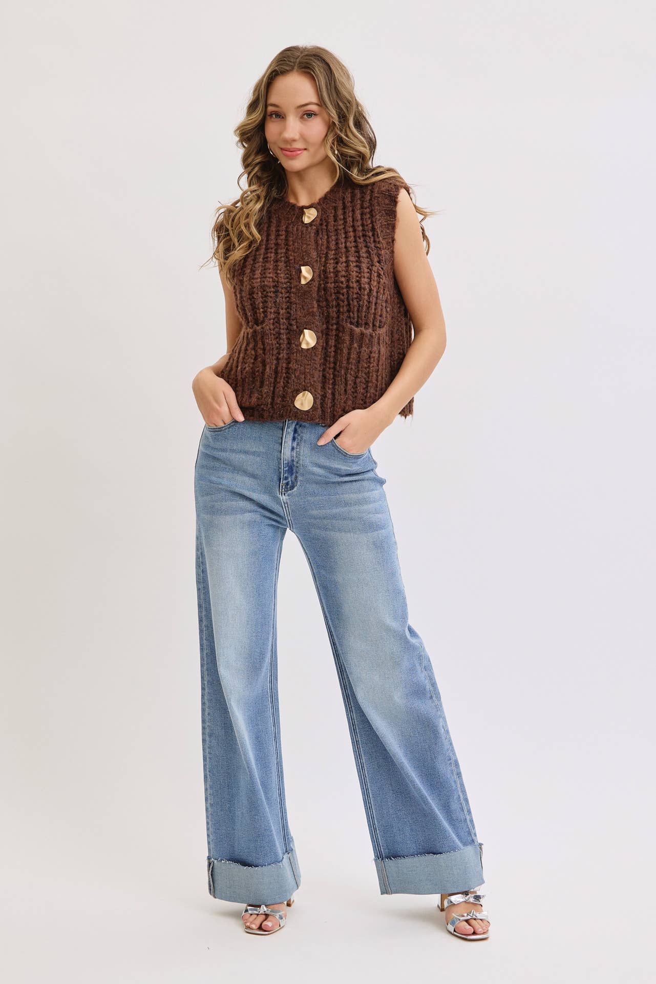 Warm Intentions (Brown) Chunky Knit Vest