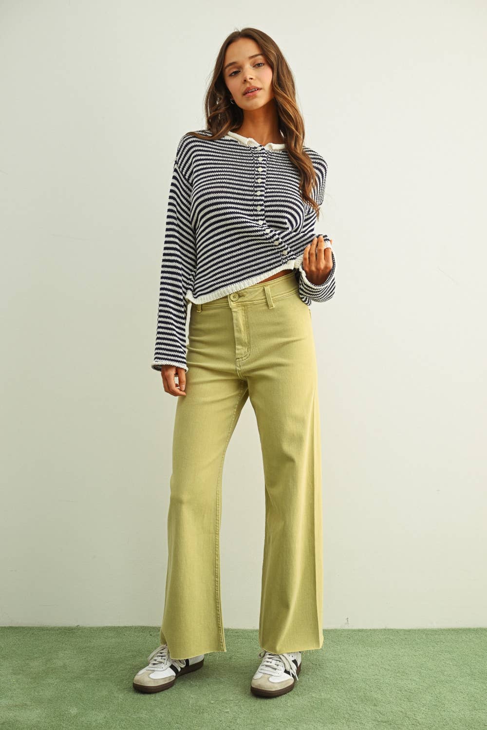 Morning Sunrise (Navy) Stripe Cardigan