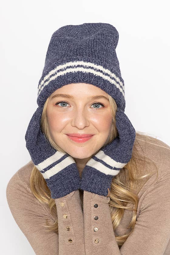 Super Soft Striped Knit Touch Gloves