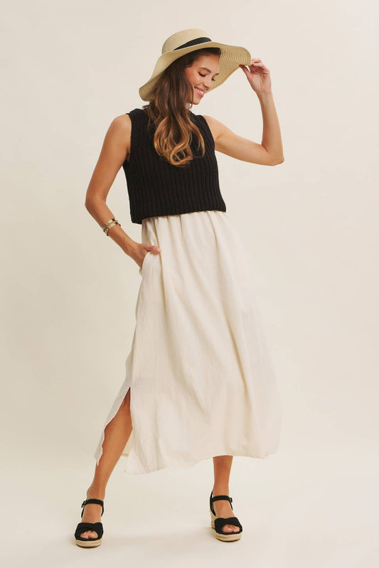 Beauty Abounds (Blk/Cream) Twofer Dress
