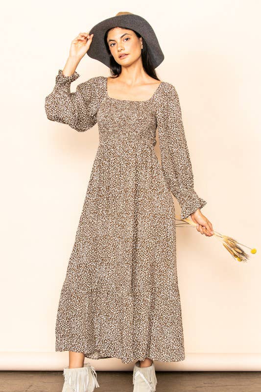 Tamed Heart Leopard Print Maxi Dress