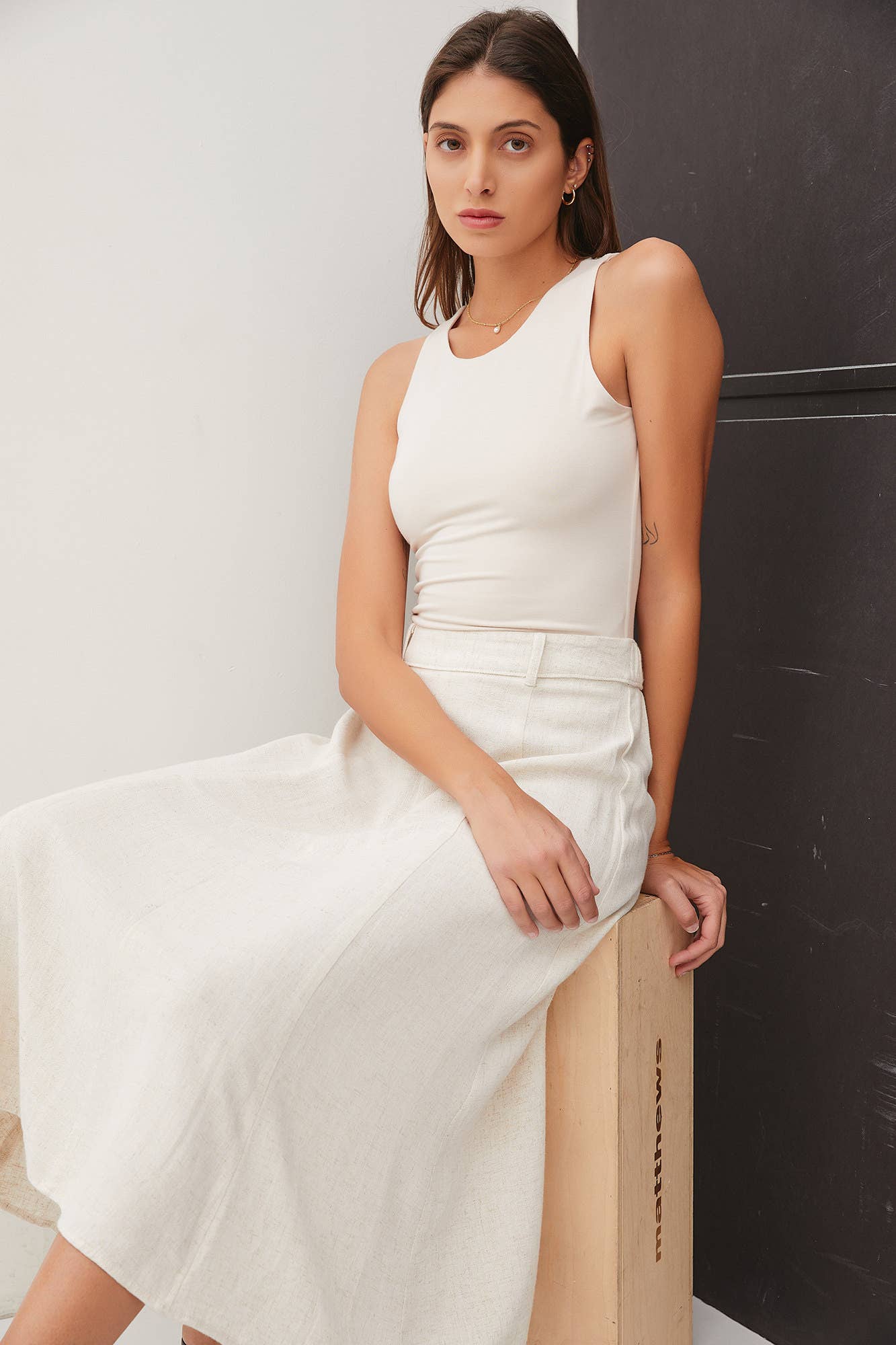 Swoon Worthy (Natural) Linen Skirt