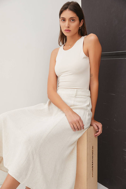 Swoon Worthy (Natural) Linen Skirt