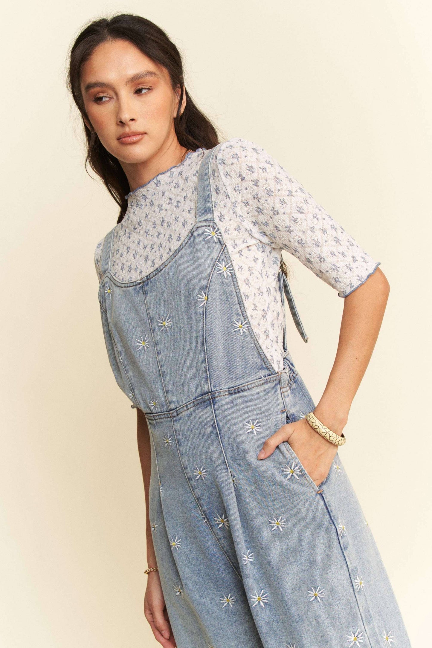 Daisy Dreams Daisy Embroidered Overalls
