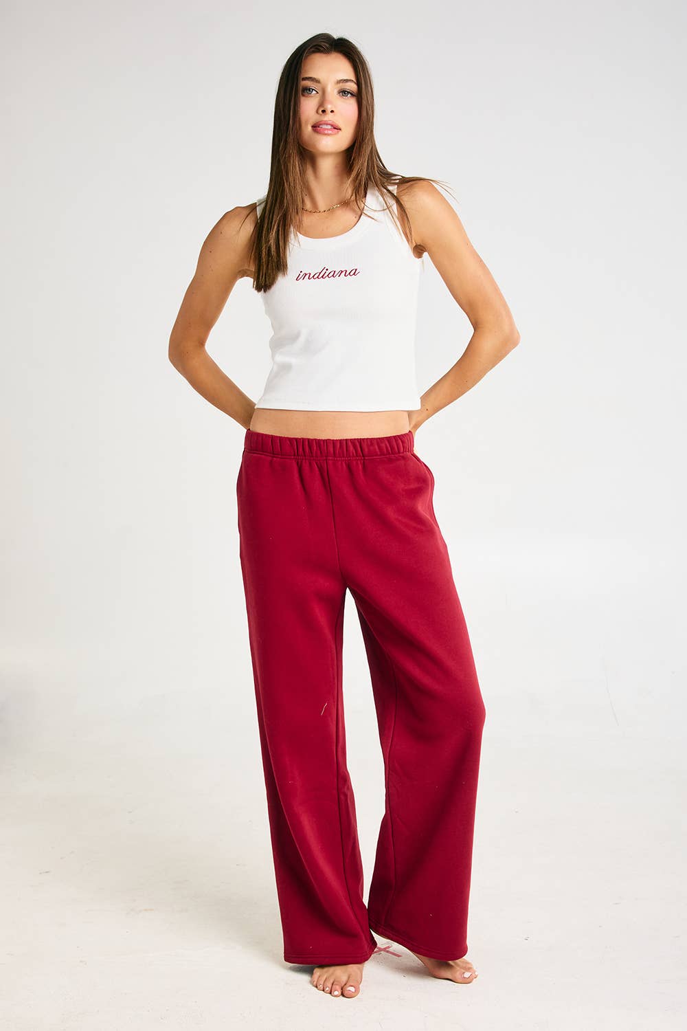 Indiana (White) Embroidered Tank Top