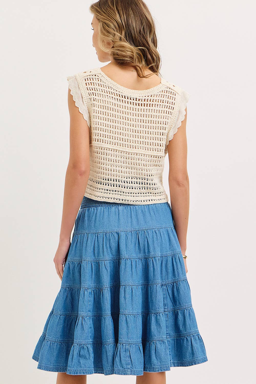 Open Mind Crochet Button Front Top