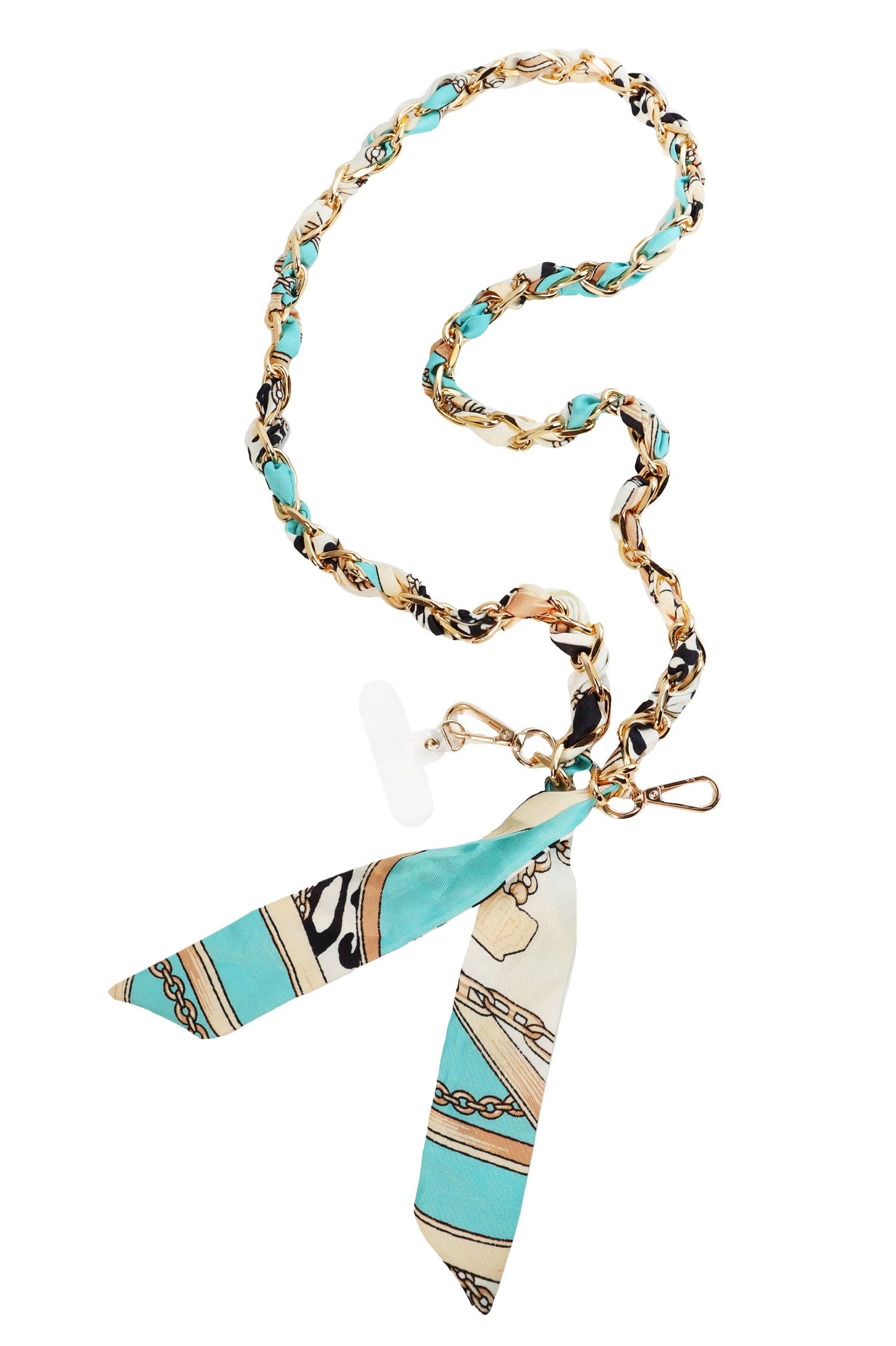 Blue/White Crossbody Phone Chain/Scarf
