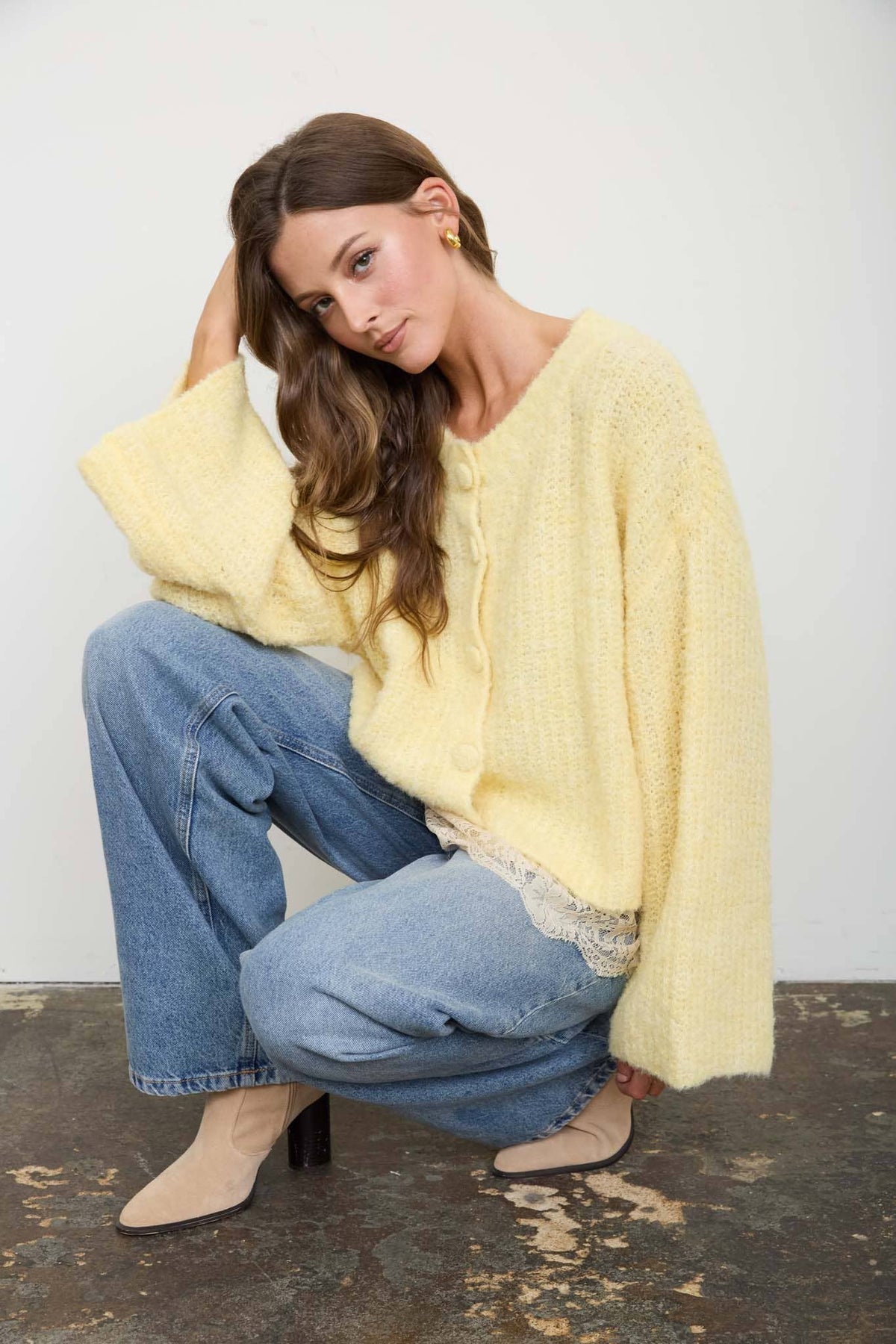 Walk This Way (Butter) Fuzzy Cardigan