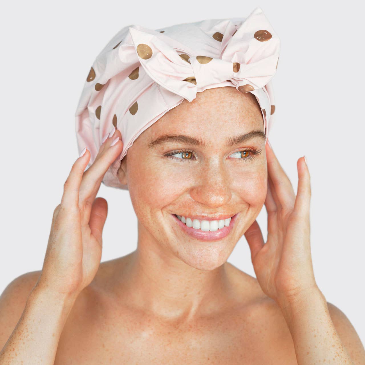 Kitsch Blush Dot Luxury Shower Cap