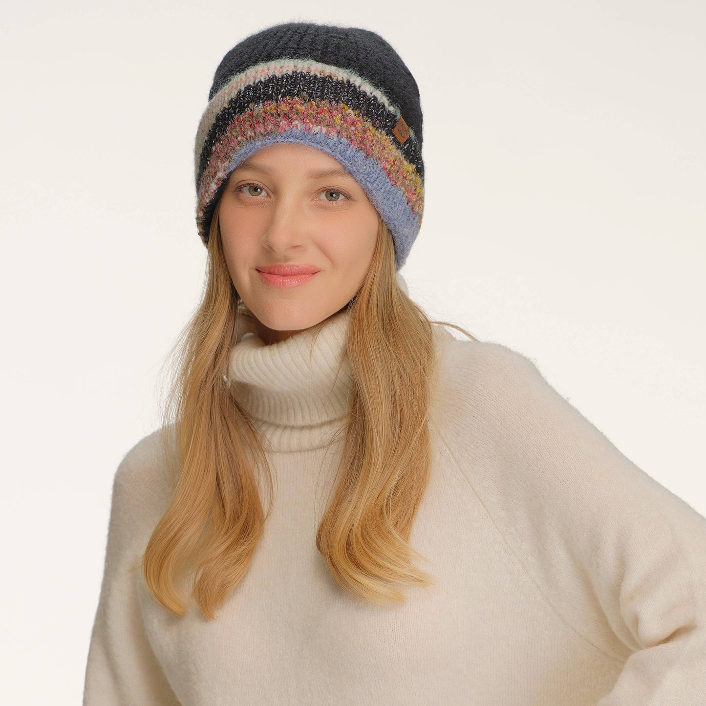 C.C Multi Marled Yarn Cuff Beanie