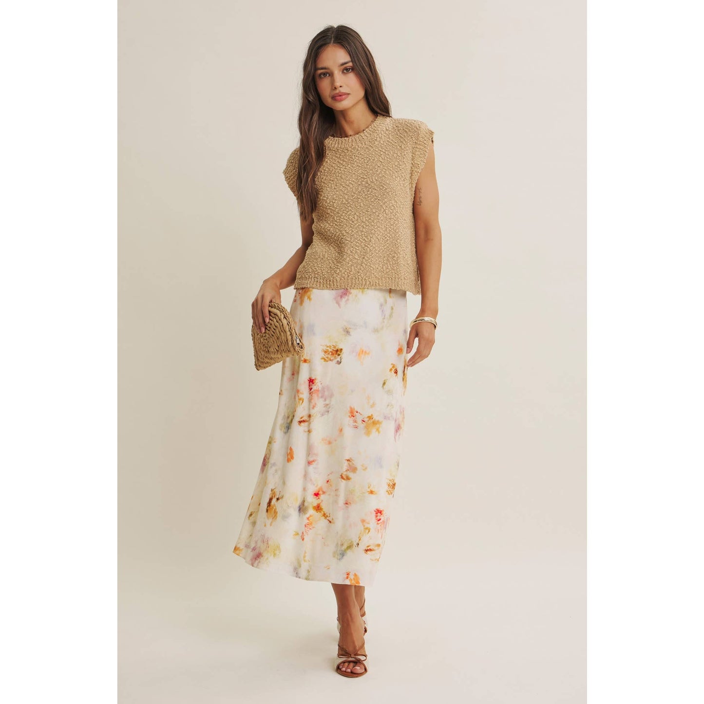 Good Impression Watercolor Midi Skirt