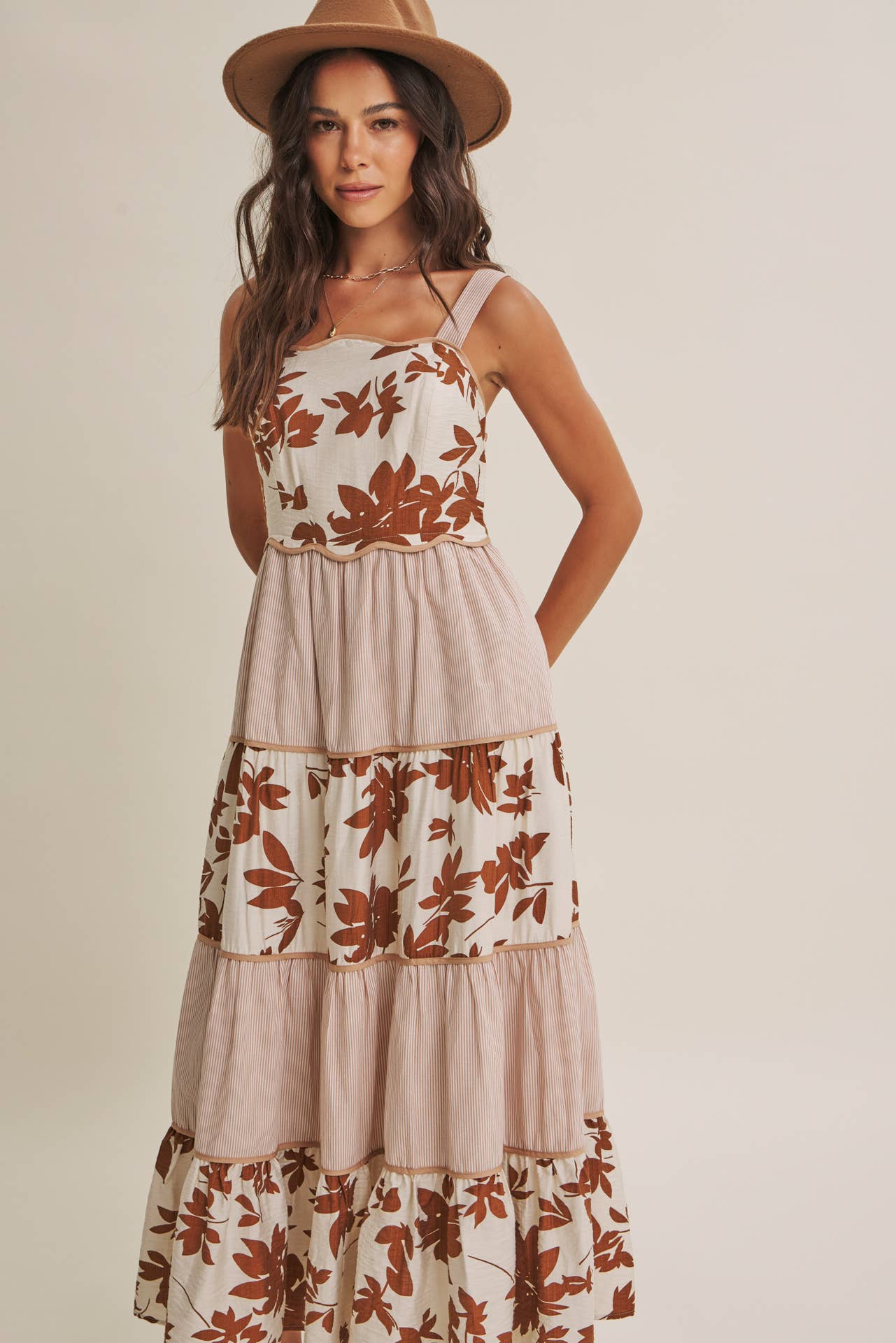 Dreamy Ideal (Mocha) Tiered Dress