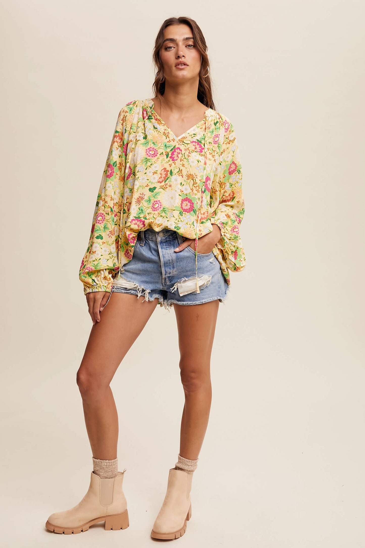Sunlit Garden (Lt Yellow) Floral Blouse